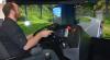 Student in driving simulator.