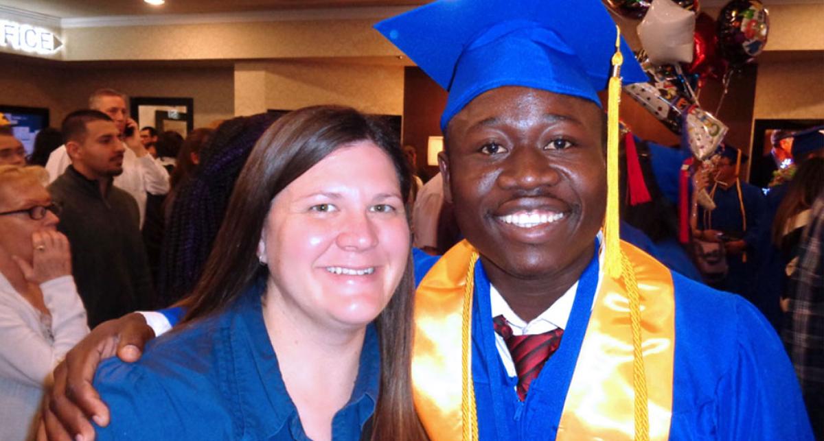 Mywinnyaa with his wife at his TMCC graduation in 2015.