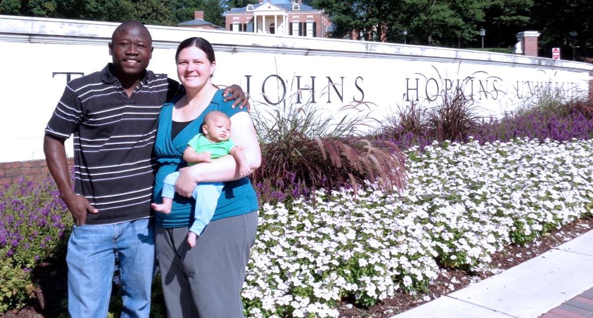 Mywinnyaa and his family’s arrival at Johns Hopkins University.