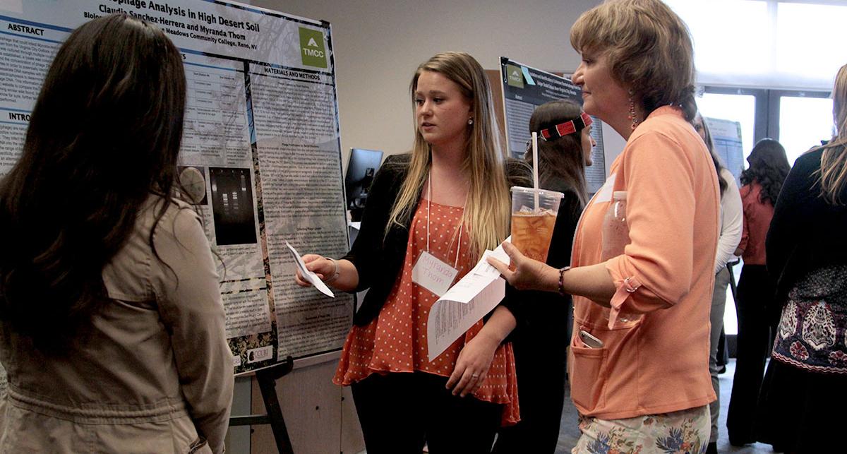 Student presents her research findings.