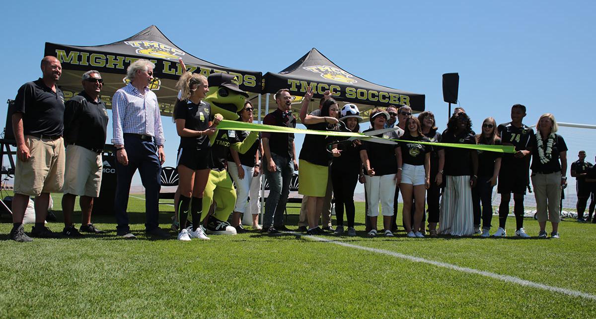 Guests at ribbon-cutting ceremony.