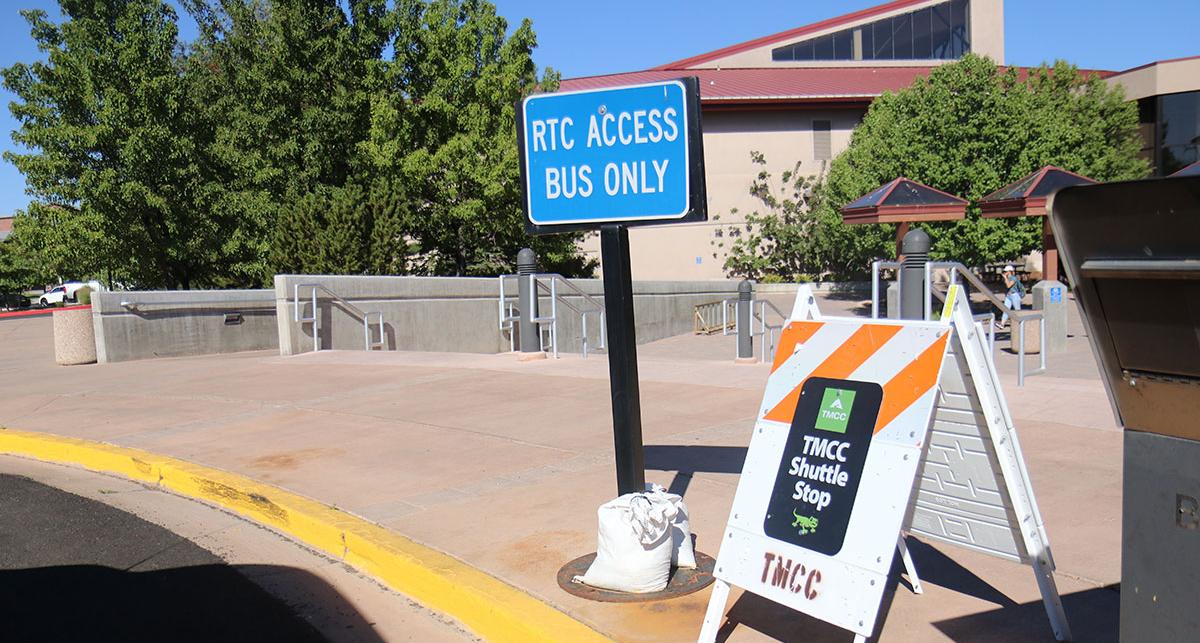 TMCC Shuttle stop at the Sierra Building