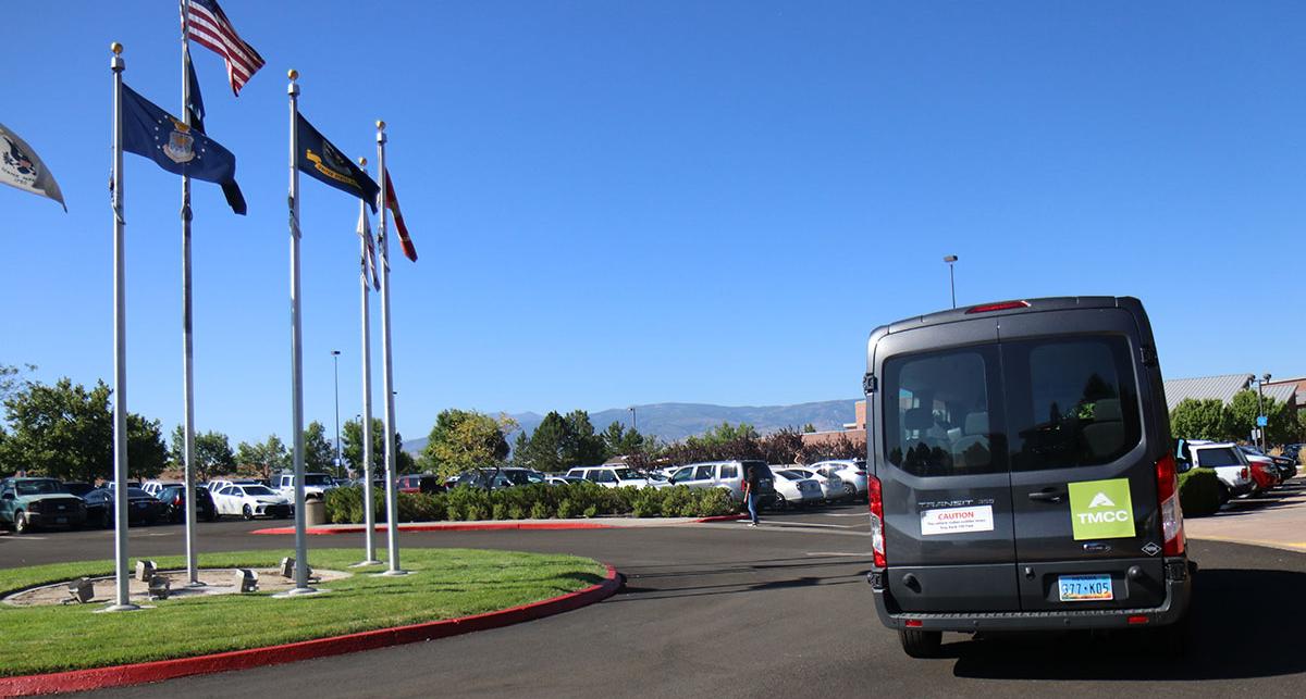 TMCC Shuttle driving on campus