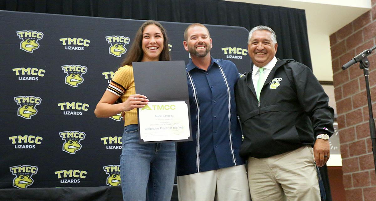 Isabel Gonzalez receiving her award.