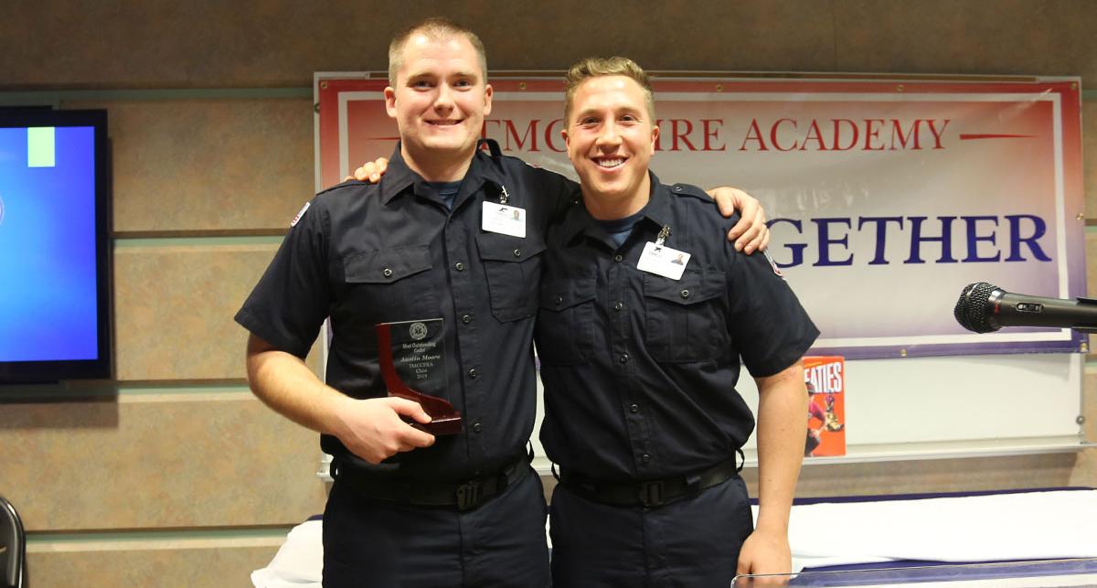 Austin Moore at Fire Academy graduation.