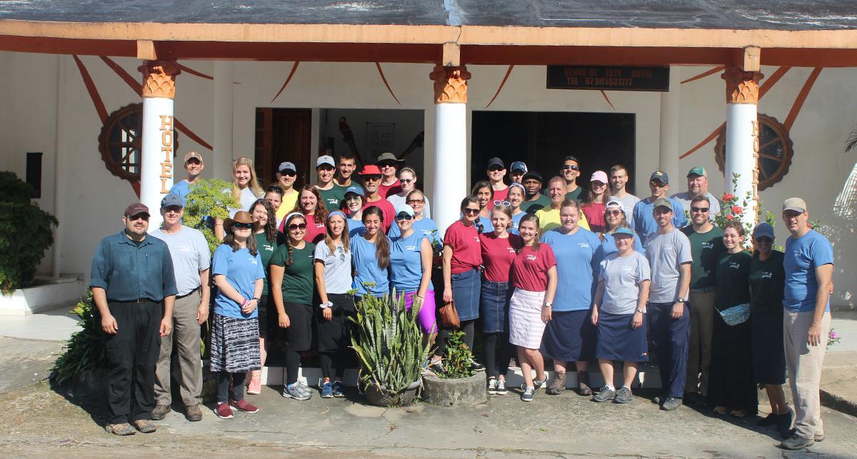 Sarah with a group of volunteers