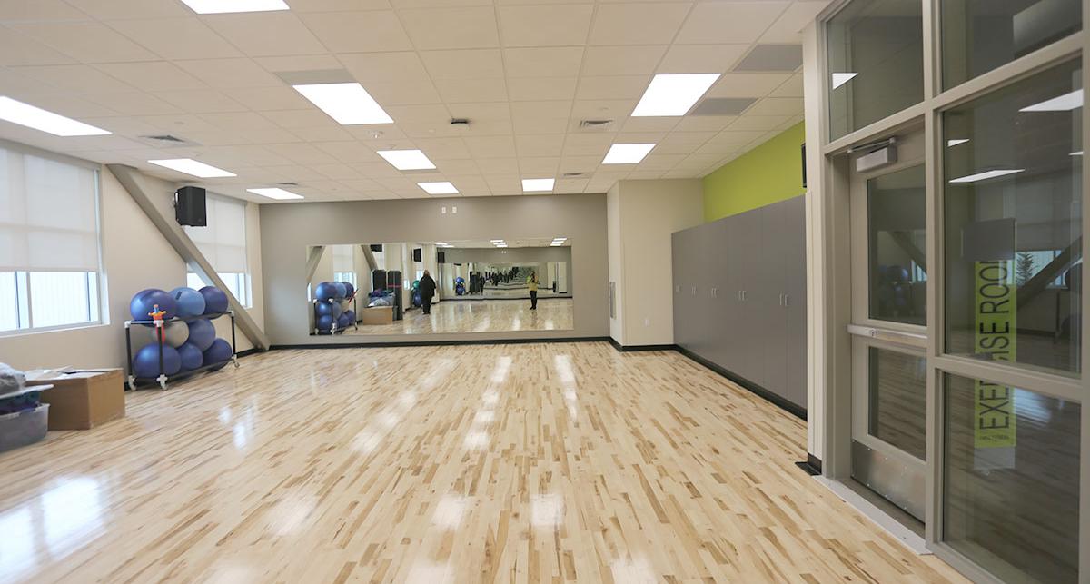 A fitness studio in the TMCC Sports and Fitness Center.