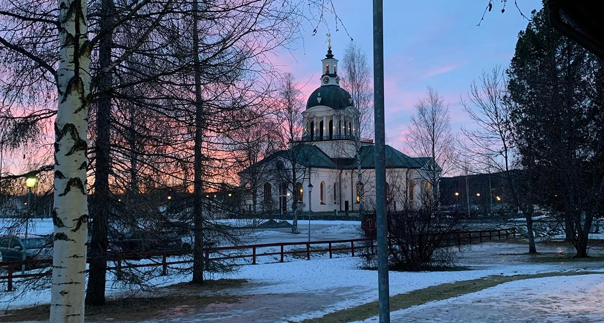 A church in the town of Skellefteå, Sweden.