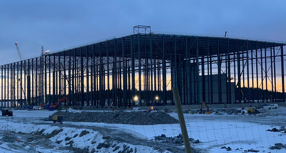 The Northvolt factory under construction in Sweden.