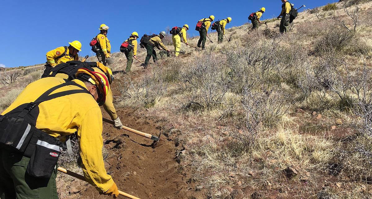 Basic WildLand Academy students learn the techniques to fight fires as a crew