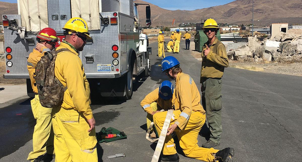 Basic Wildland Fire Academy students practice 