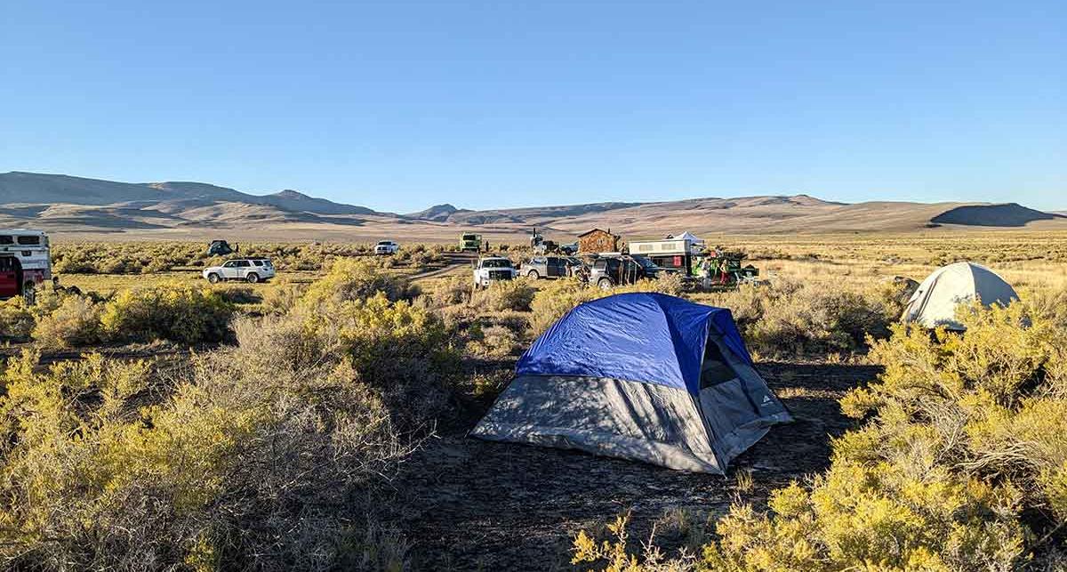 A view of a campsite. 