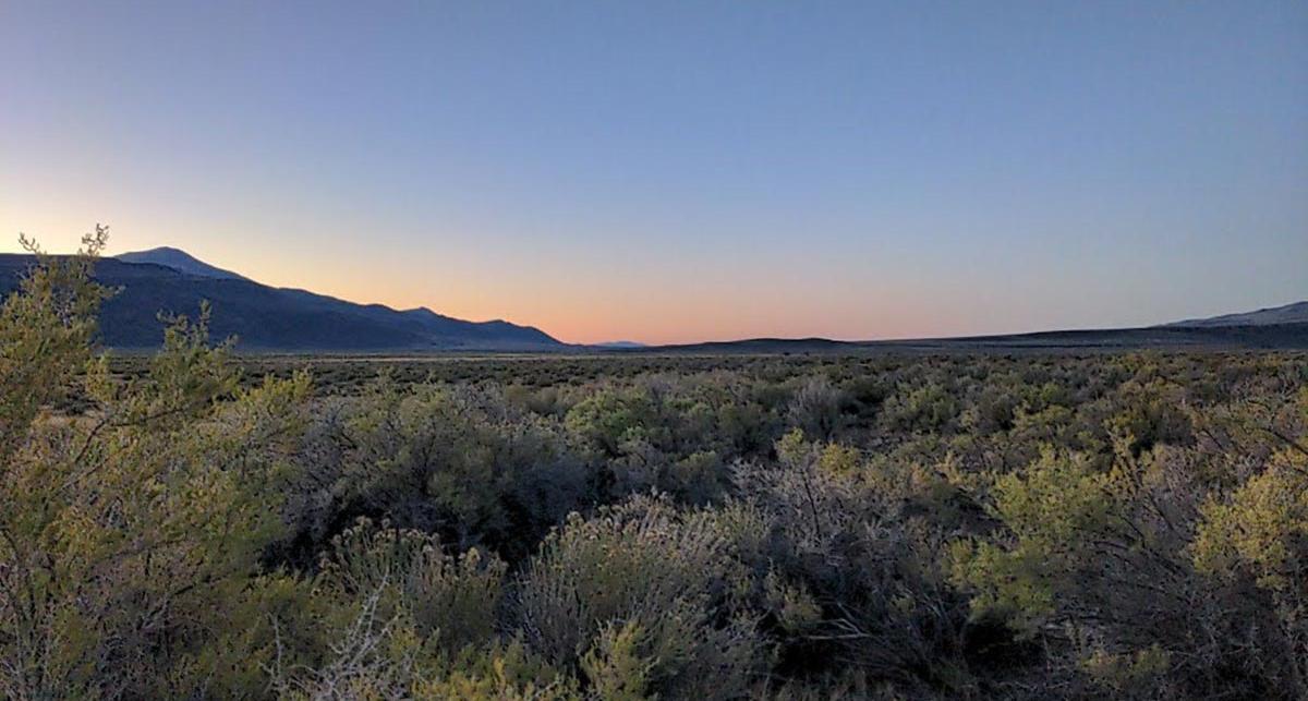 A view of the sunrise at Soldier Meadows.