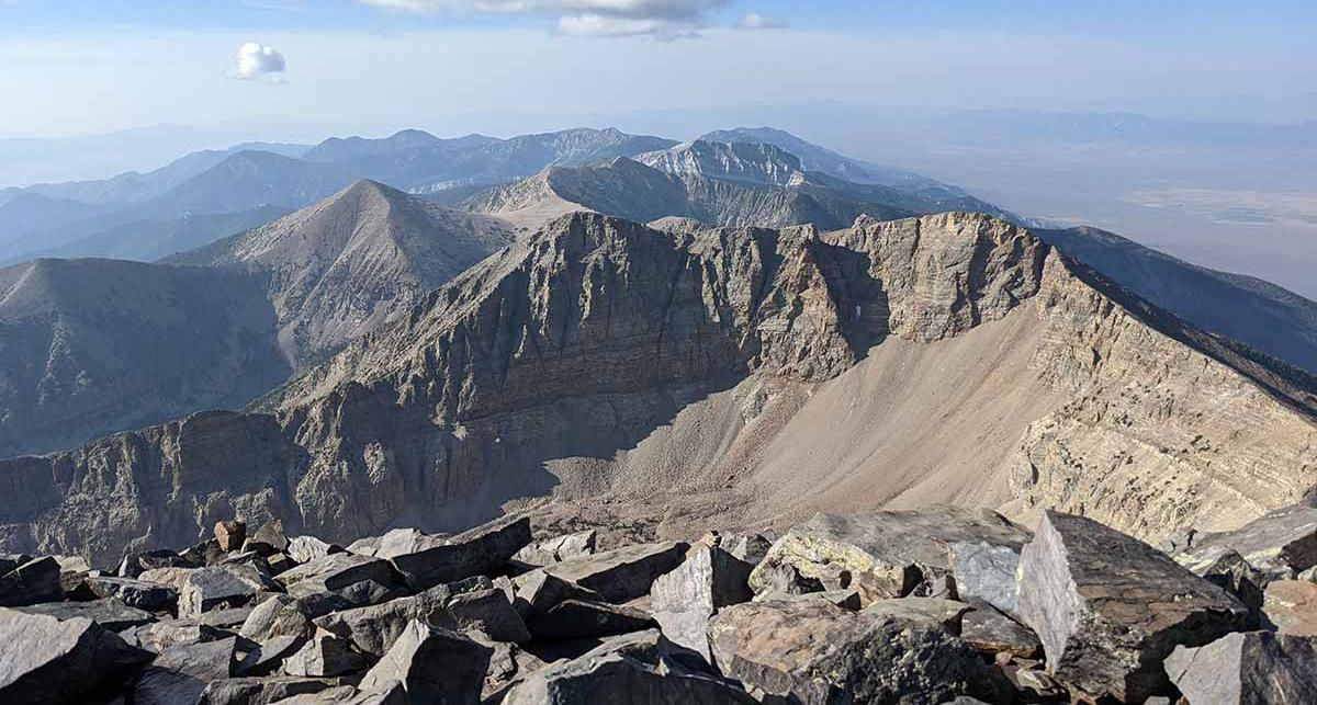 A view of Baker Peak from Wheeler Peak.