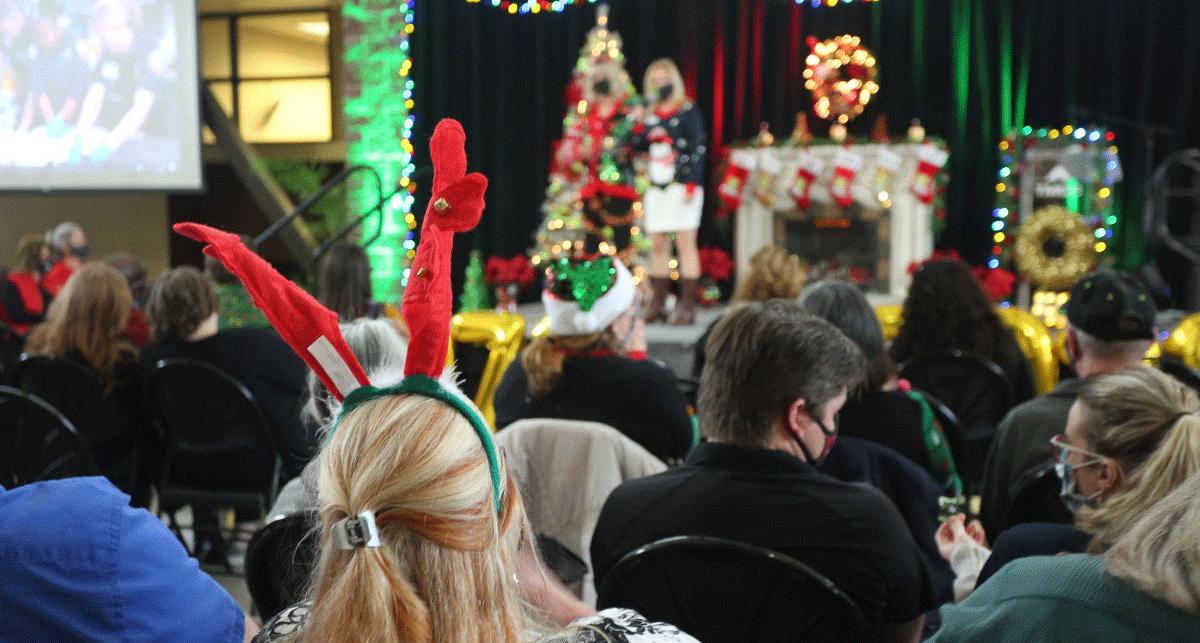 The holiday sweater contest was enjoyed by Holiversary participants.