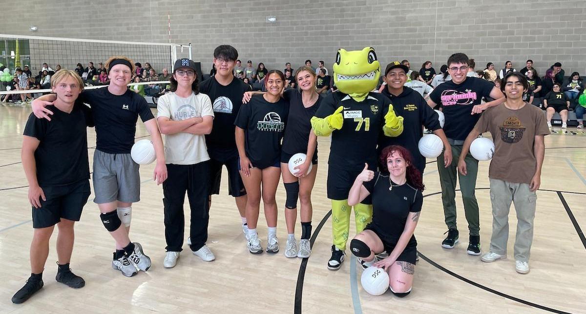 The Volleyball Club and Mighty stand primed to battle Leadership on the Fitness Center court.