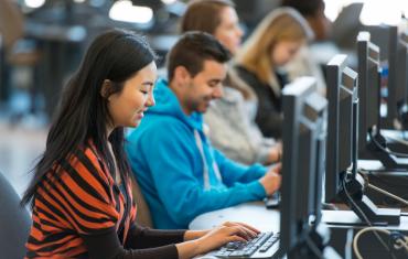 students working on computers