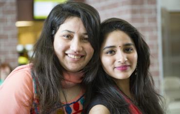 two international students