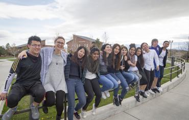 Students standing together