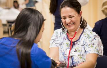 Nursing student with stethoscope