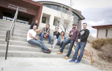 Group of students on stairs