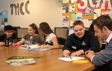 members of student government at work