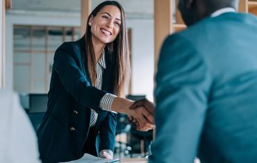 Two people shaking hands