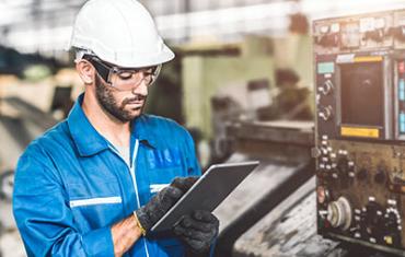 Person working on tablet