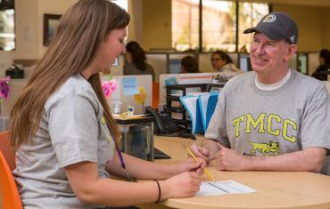 Students in the tutoring center.