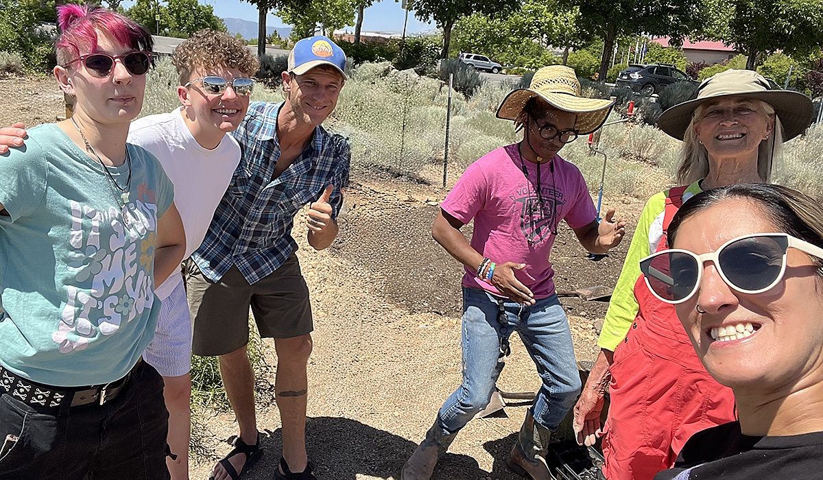 Professor Roger Putnam (third from left), with members of the Reimagining Sustainability Club.