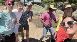 Professor Roger Putnam (third from left), with members of the Reimagining Sustainability Club.