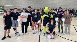 The Volleyball Club and Mighty stand primed to battle Leadership on the Fitness Center court.