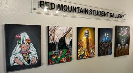 Red Mountain Student Gallery with Mixed Media Displays